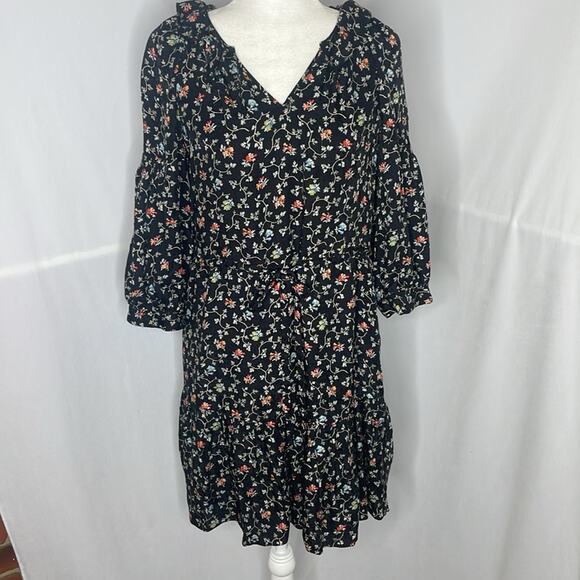 Rebecca Taylor silk floral mini dress with adjustable tie waist - Picture 1 of 10